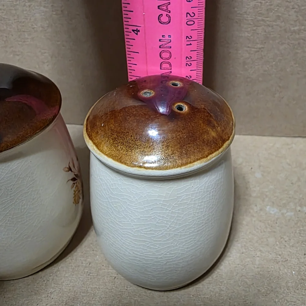 Vtg Country Style Large Salt Pepper Shakers Floral  #170